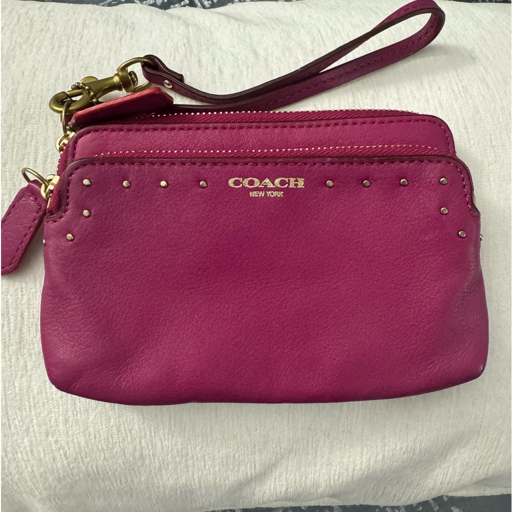 Coach EUC studded wristlet